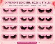 Load image into Gallery viewer, 3D Natural Fluffy Mink False Eyelashes – Mixed Styles (2pr.)